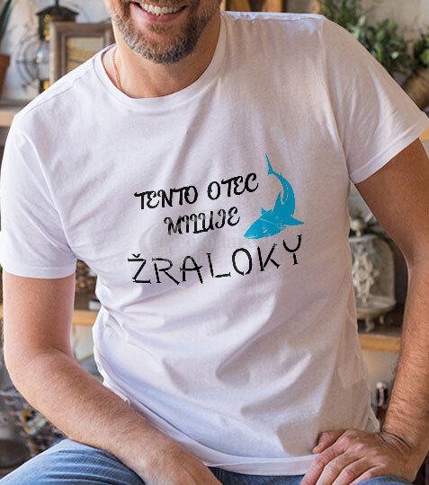 Tento otec miluje žraloky - Farba: Žltá, Veľkosť: 4XL, Typ: Pánske