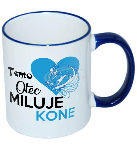 Tento otec miluje kone - Farba: Biela, Typ: Farebné vnútro a uško