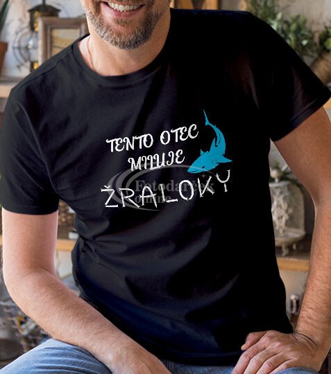 Tento otec miluje žraloky - Farba: Žltá, Veľkosť: 4XL, Typ: Pánske